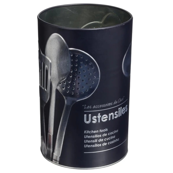 Pot à ustensiles métal "Black Edition" noir