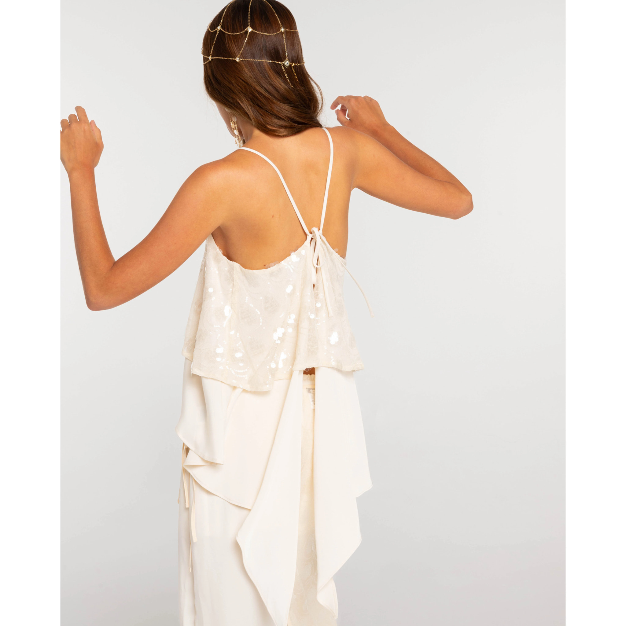 Top de mujer de tirantes con lentejuelas