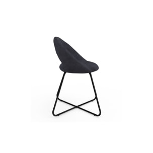 Chaises Malone en velours - Gris foncé / pied noir