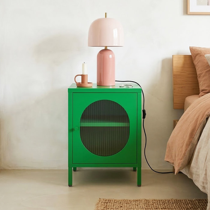 Table de chevet 1 porte en métal - YSIA