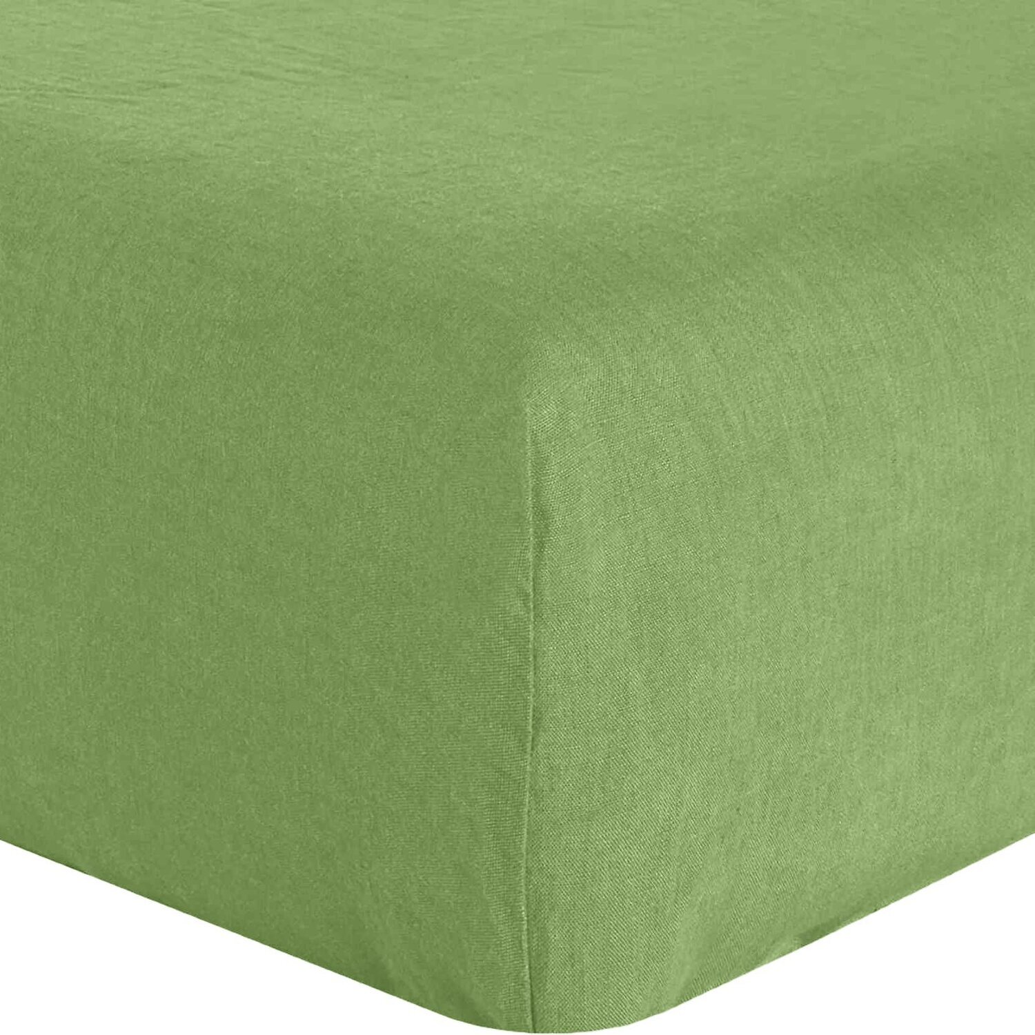 Drap Housse Bonnet:30cm 100% lin LavÉ 160g Kiwi