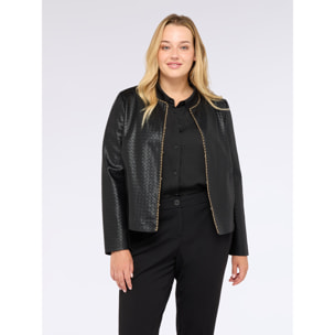 Fiorella Rubino - Chaqueta biker con diseño acolchado en rombos - Negro