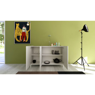 Madia 3 ante 130x40x84 cm Solaria bianco lucido