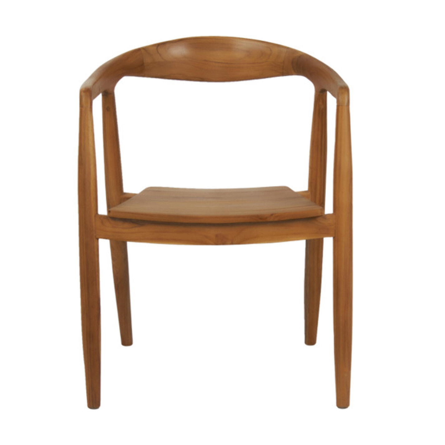 Chaise à accoudoirs en bois massif de teck exotique foncé - DAVAO