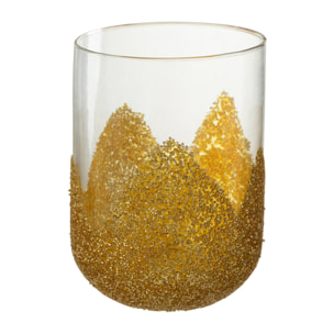J-Line bougeoir Strass - verre - transparent/or - medium