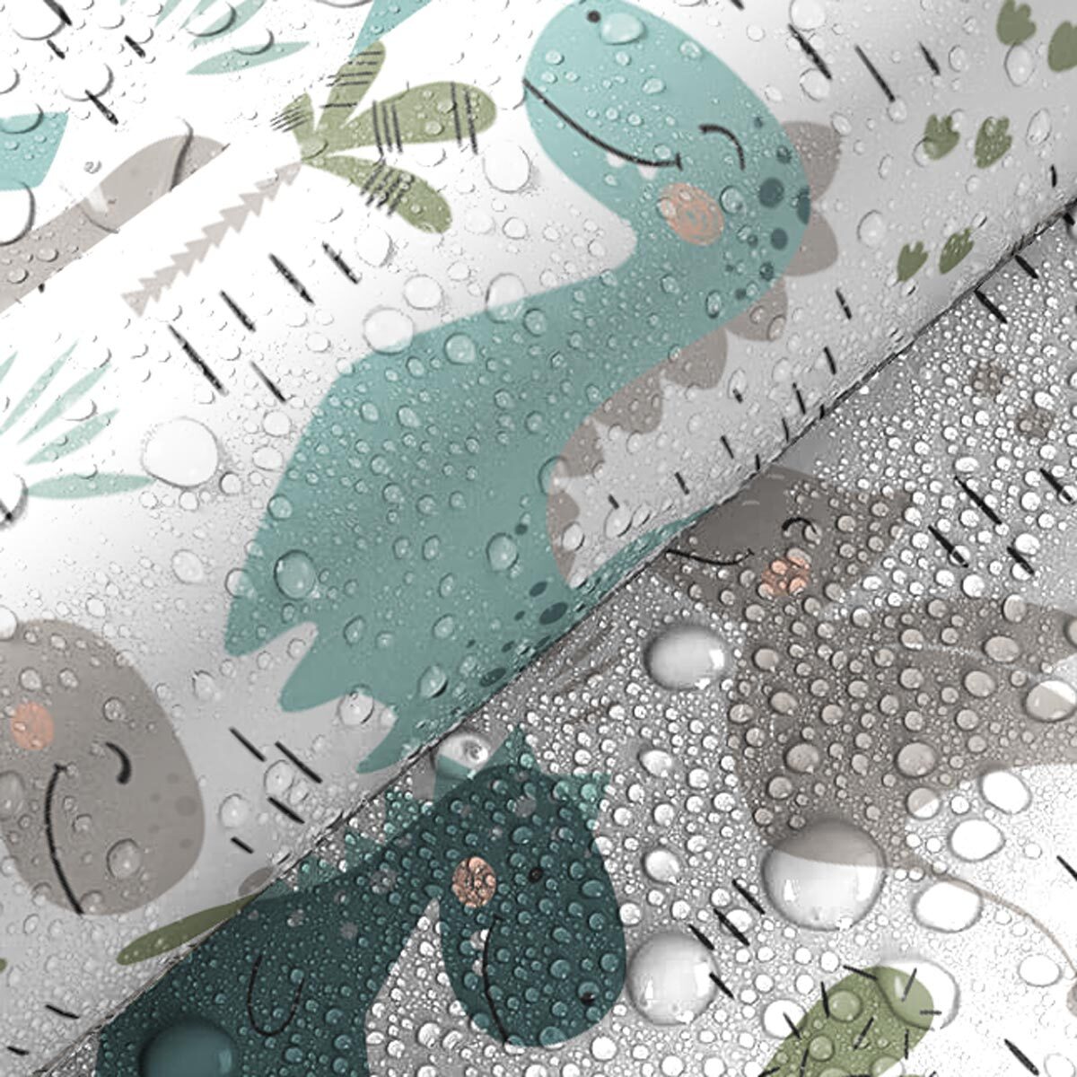 Rouleau revêtement adhésif vinyle au mètre - Sticker lavable Cuisine Meuble Armoire Porte - DINOSAURES EN FAMILLE