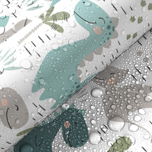 Rouleau revêtement adhésif vinyle au mètre - Sticker lavable Cuisine Meuble Armoire Porte - DINOSAURES EN FAMILLE