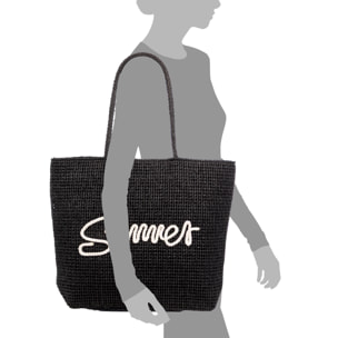 Bérgamo Bolso de mano Mujer. Fabricado en paja trenzada diseño "Summer".
