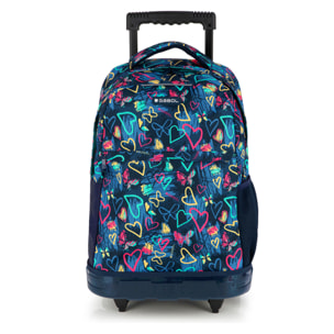 Mochila con ruedas Gabol TIZAS con corazones e impermeable
