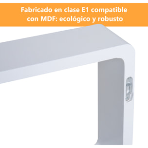 Pack 3 Estantes de Pared para Libro CDs de Madera Blanco