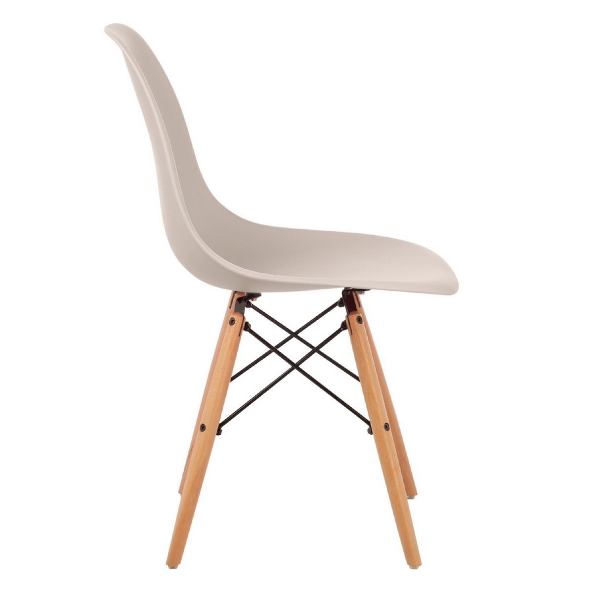 Set 4 sedie design moderno ecrù con gambe legno - Ester