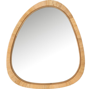 J-Line miroir Paille - rotin/verre - naturel - large - 60 x 66 cm