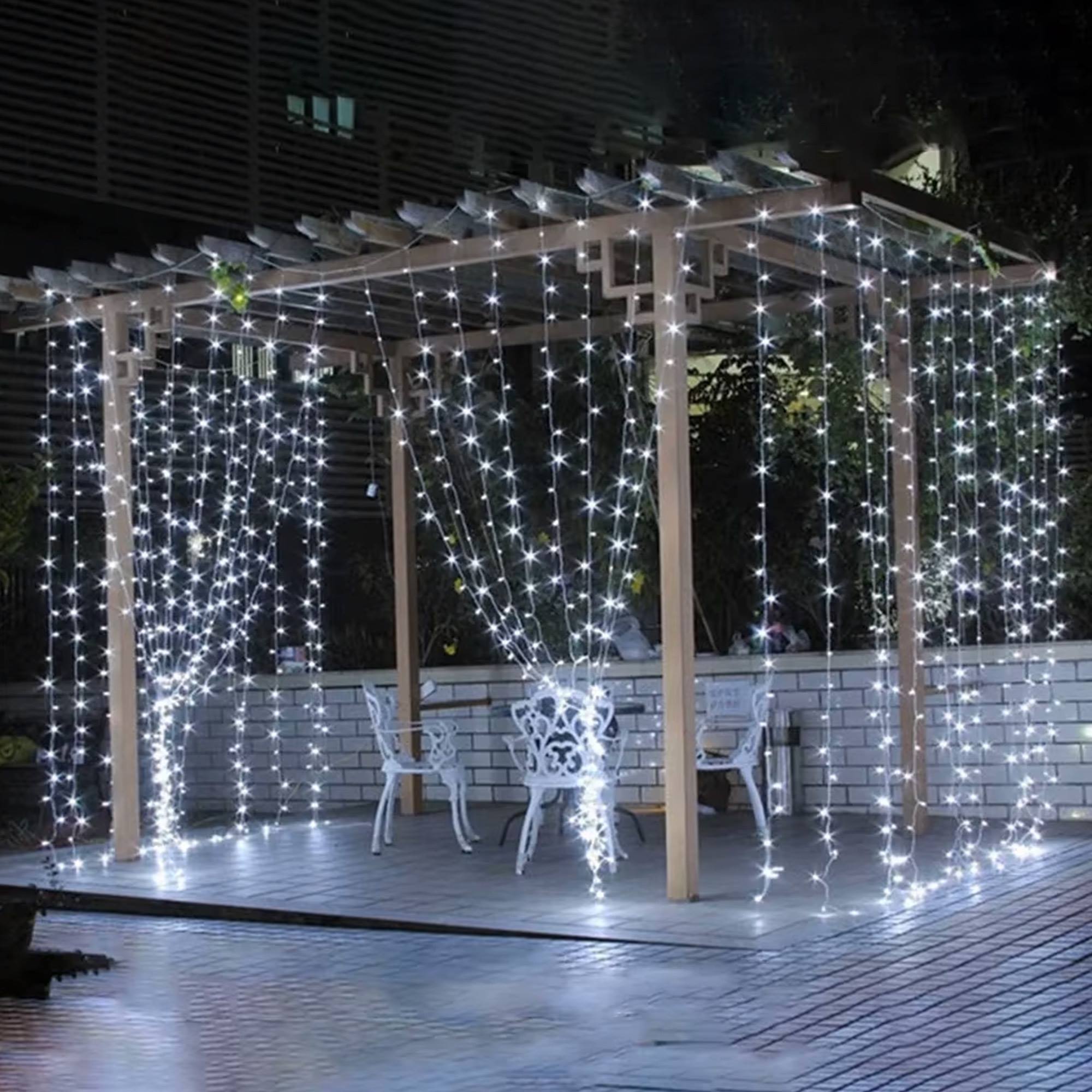 luces de navidad con 1000 leds en color blanco frío y 8 juegos de luz - 20m de longitud