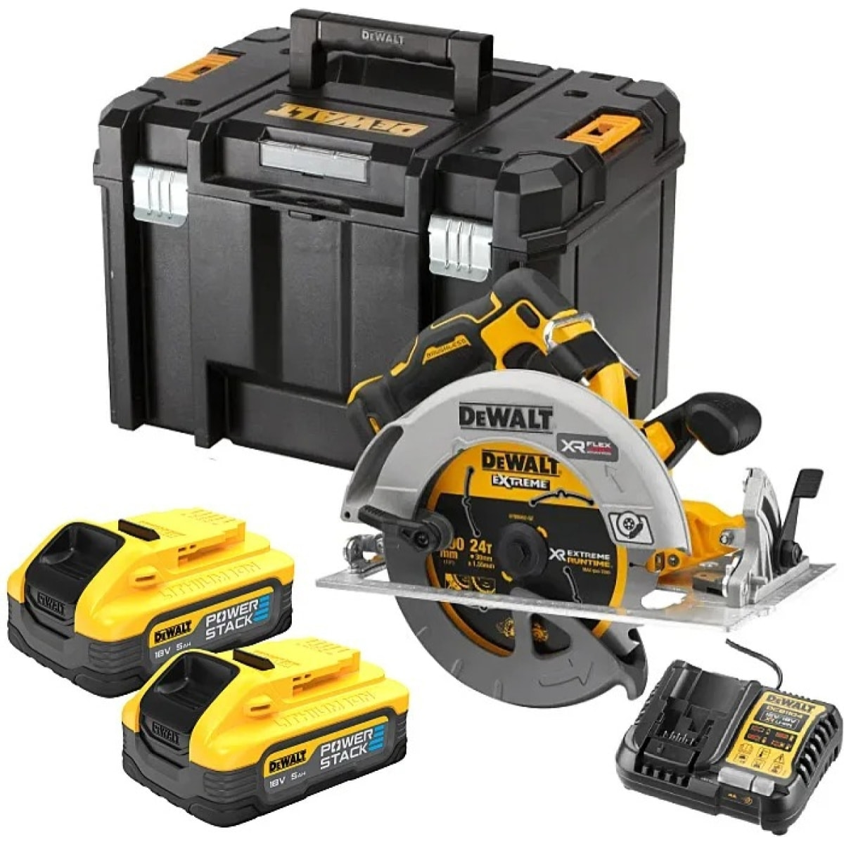 Scie Circulaire XR 18V Sans Fil Advantage 5Ah Li-Ion Brushless 190 mm DEWALT DCS573H2T-QW