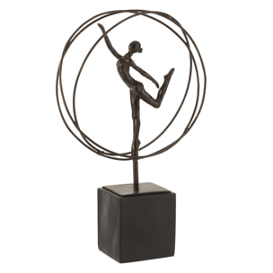 J-Line décoration Gymnaste Cercle - polyrésine - marron foncé