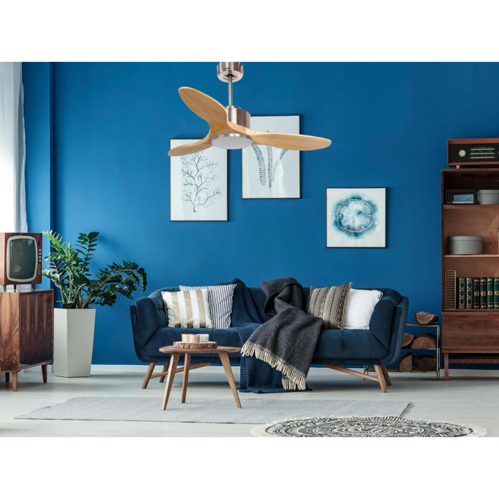 Ventilateur de plafond ø106 cm avec Wifi Réversible Hypersilence 40   W argent