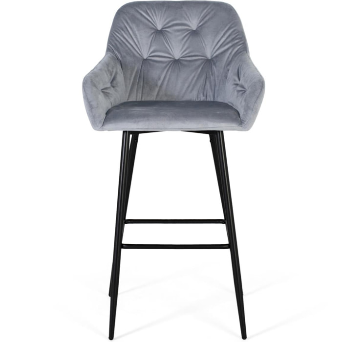 Taburete de Terciopelo 58 Cm Estilo Contemporáneo