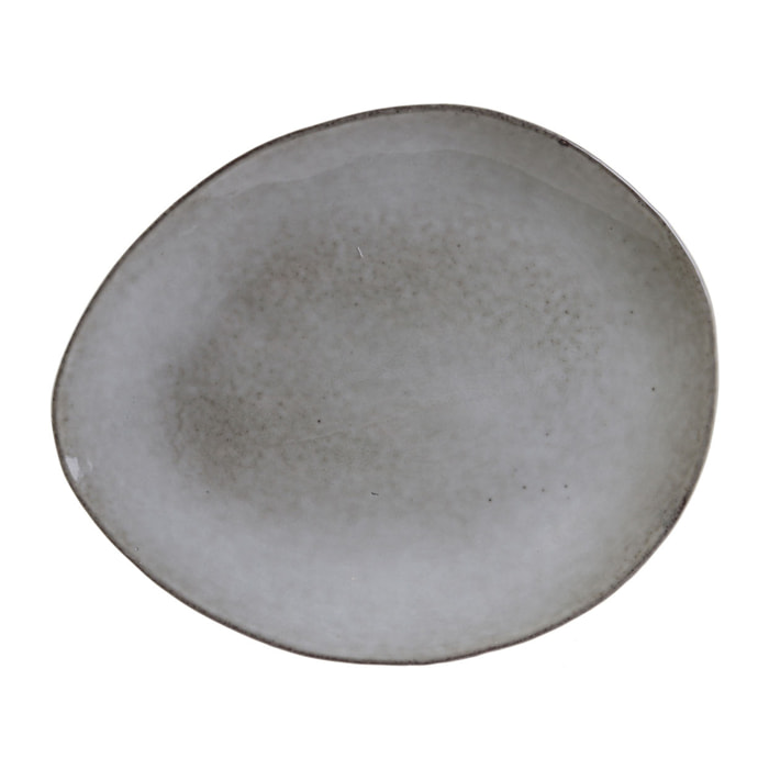 Assiette Galet 22x18cm Au Gres Du Temps Gris