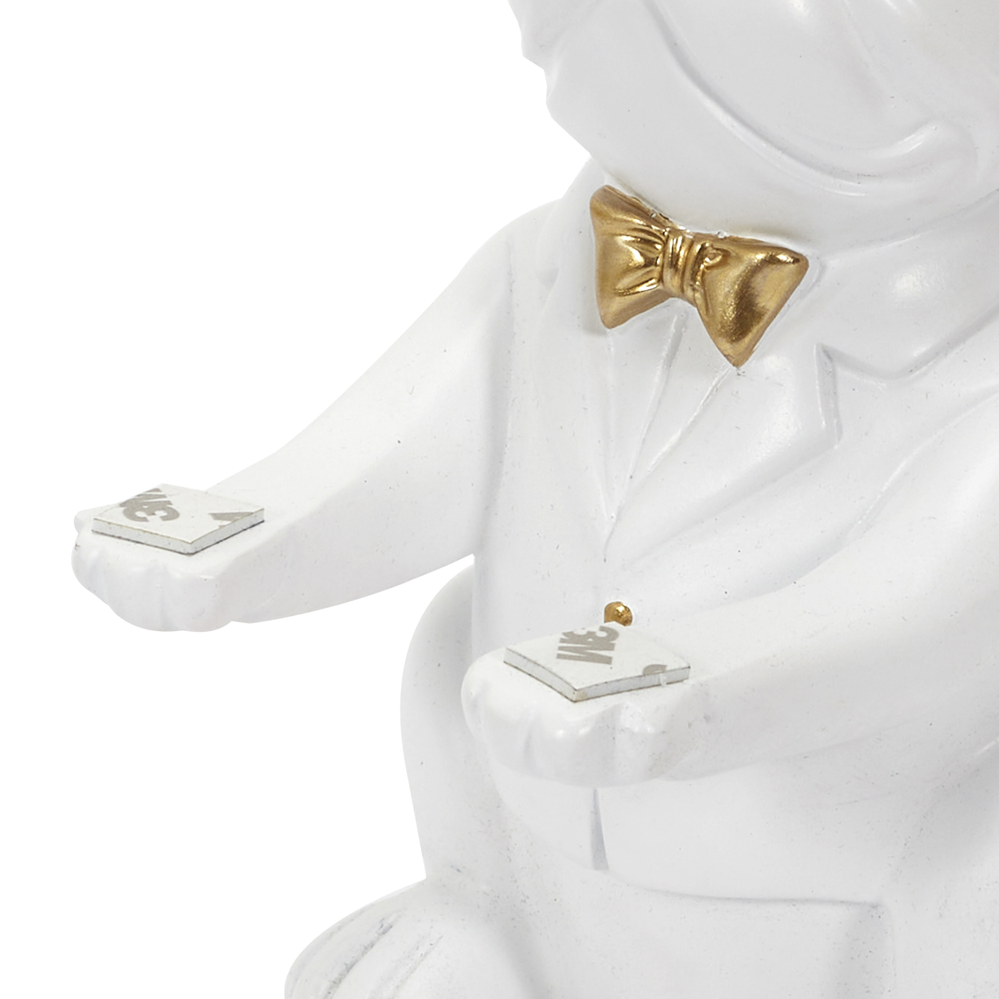 Sculpture Deco Bulldog Blanc Vide Poche 21cm