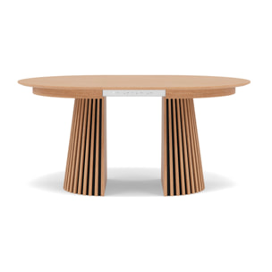 Freya - table à manger ronde extensible - effet bois - 4 à 8 personnes - Bois