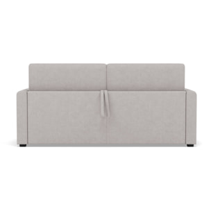 Julia - canapé 3 places convertible couchage quotidien matelas 14 cm en tissu - Gris clair