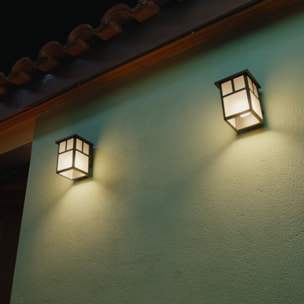 Forlight Osaka (3 unidades) Aplique de Pared Exterior Rústico de Estilo Japonés. Bombilla E27. Lámpara Jardín IP23 Marrón Óxido