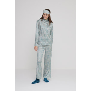 Pigiama donna lisette in raso con collo camicia Noidinotte