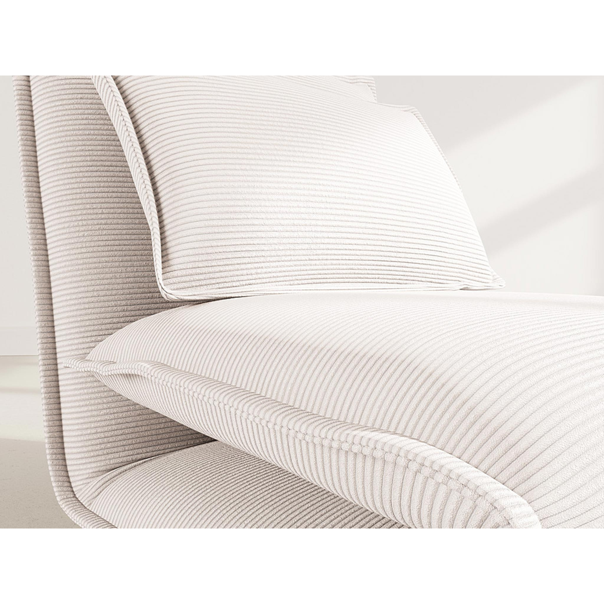 Candice - Banquette 1 place convertible clic-clac en velours côtelé - Beige