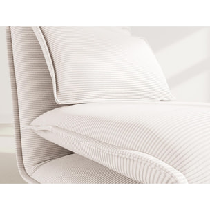 Candice - Banquette 1 place convertible clic-clac en velours côtelé - Beige