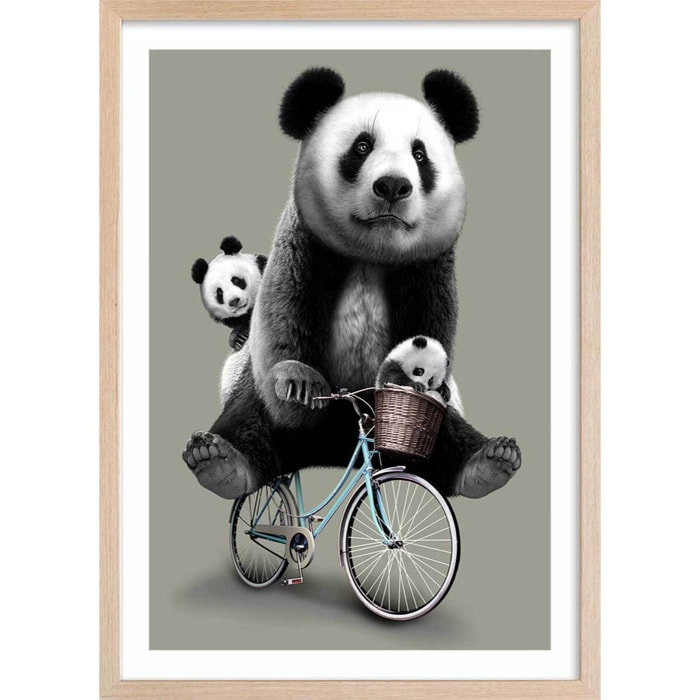 Affiche enfant petang  Affiche + cadre en bois - Chêne