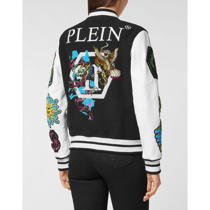 PHILIPP PLEIN Bomber de cuero TATTOO