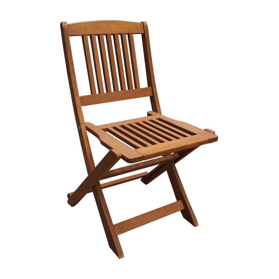 Salon de jardin bois exotique "Hongkong" - Table pliante + 6 chaises pliantes