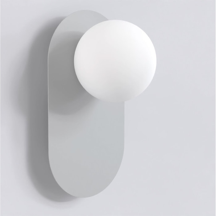 Lampada da parete VIVA in acciaio grigio e vetro