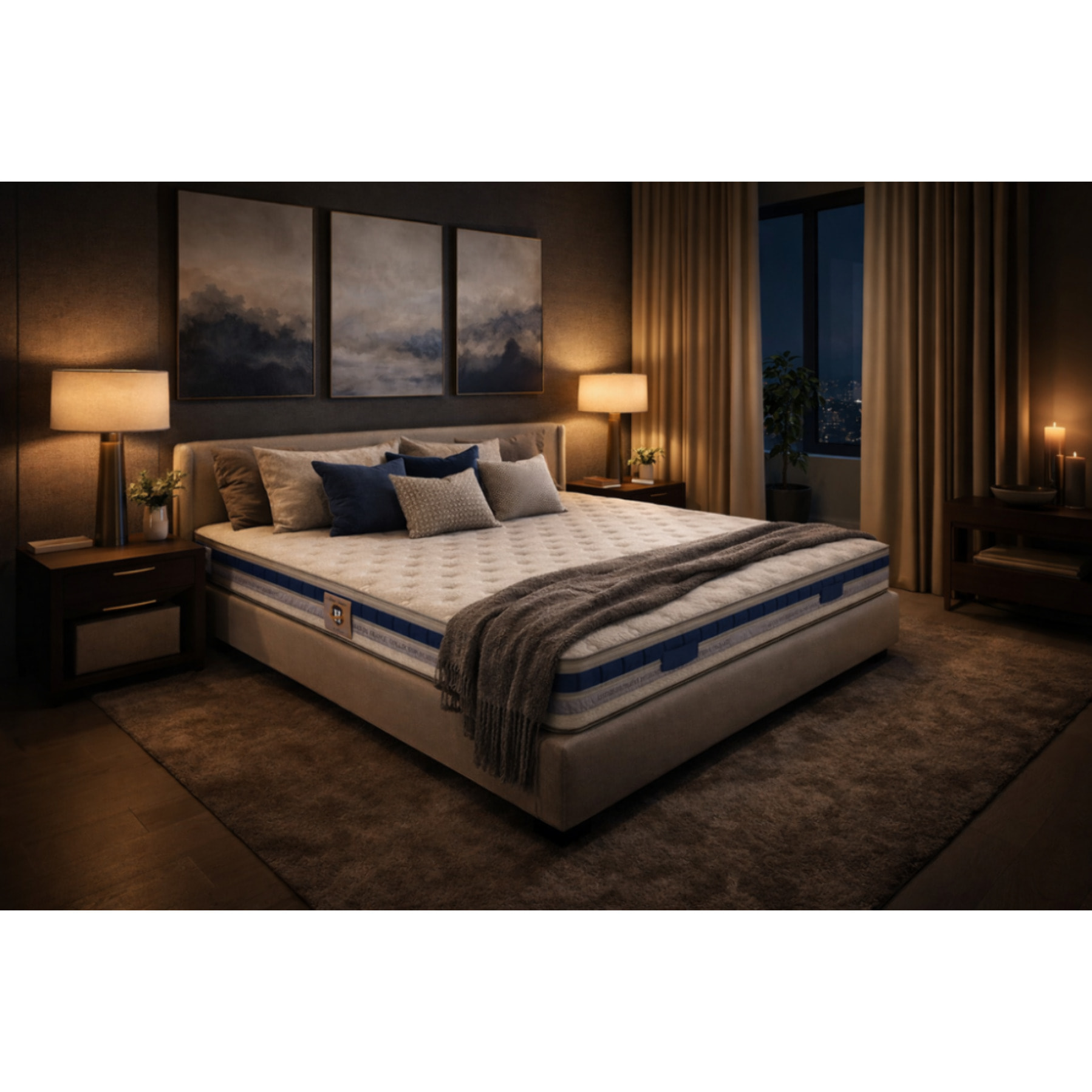 ENSEMBLE Villandry - Matelas 1 Place + 1 Sommier