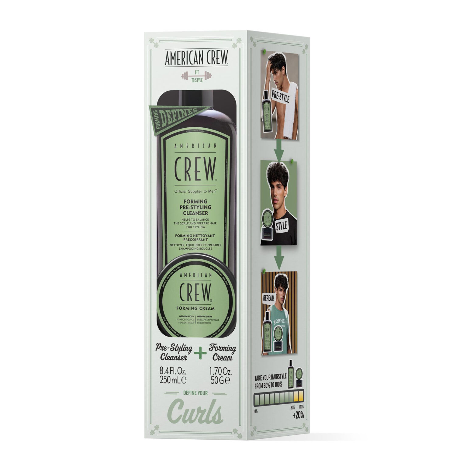 Crew Styling - Coffret Shampoing Forming Pre-Styling 250 ml + Forming Cream 50g