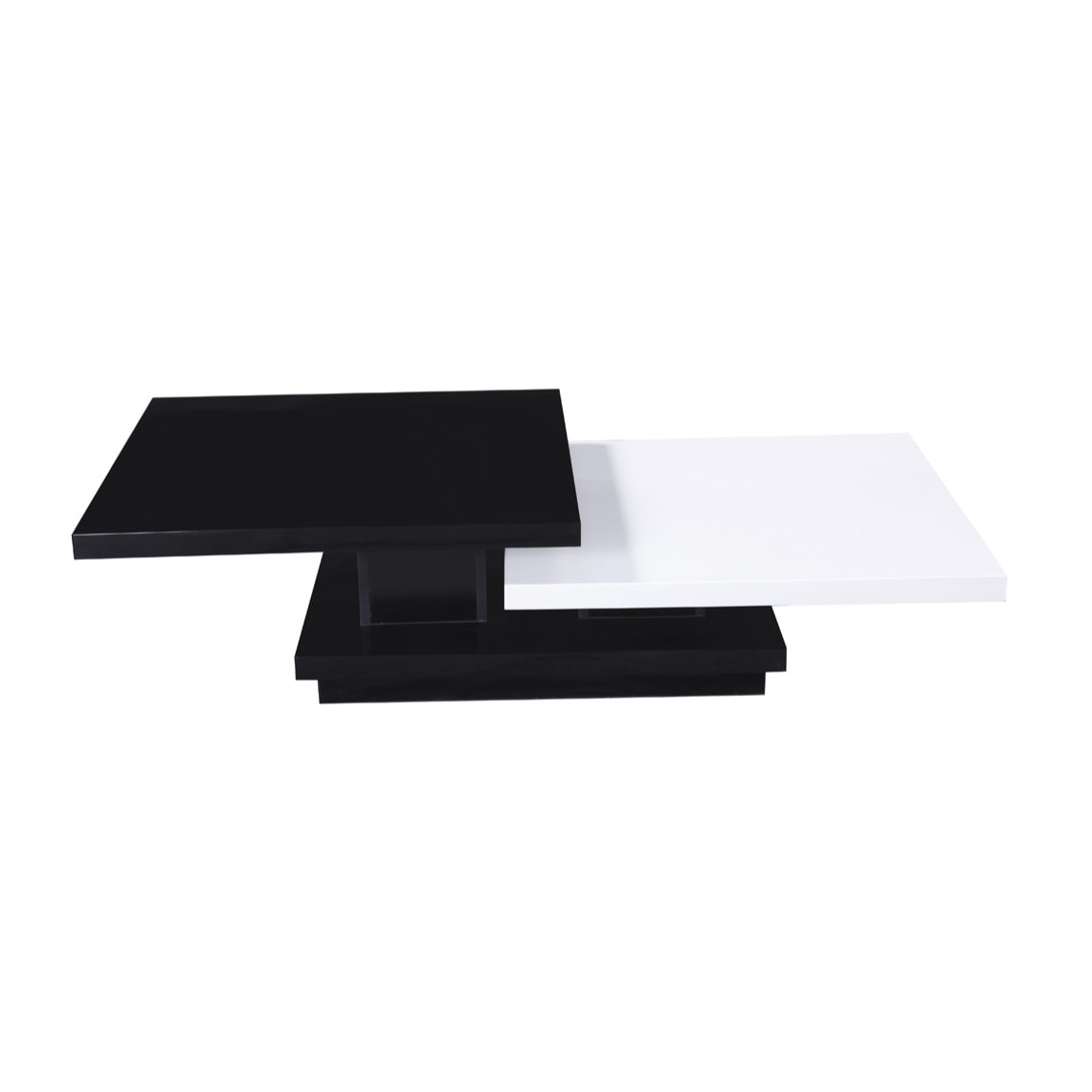Table basse "Zen" - 141,5 x 75 x 30 cm - Noir/Blanc