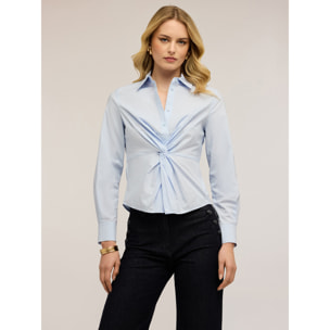 Motivi - Camicia in popeline con nodo - Azzurro