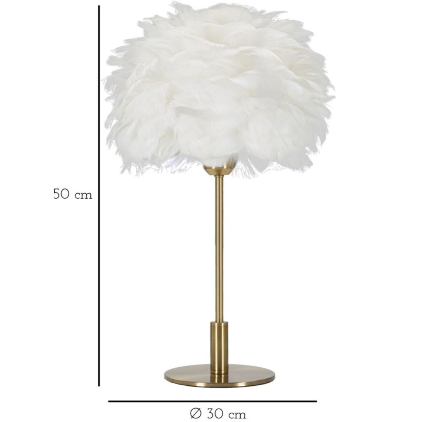 LAMPADA DA TAVOLO BALL FEATHER CM Ø 30X50