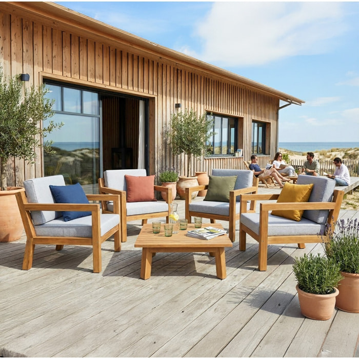 Salon de jardin 4 places en bois FSC - PALAU