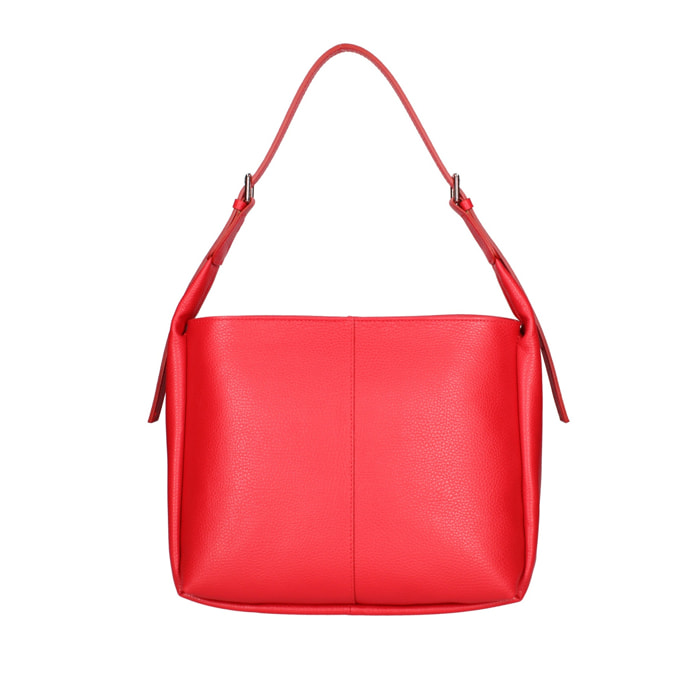 Borsa a spalla da donna - Modello False - Misto pelle e tessuto - 31.0 x 26.0 x 14.0 cm
