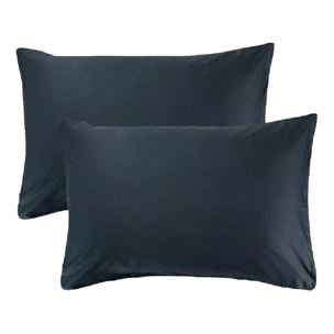 Lot de 2 taies Vibrato bleu nuit