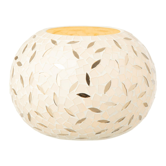 J-Line bougeoir Bal - verre - blanc/argent - small