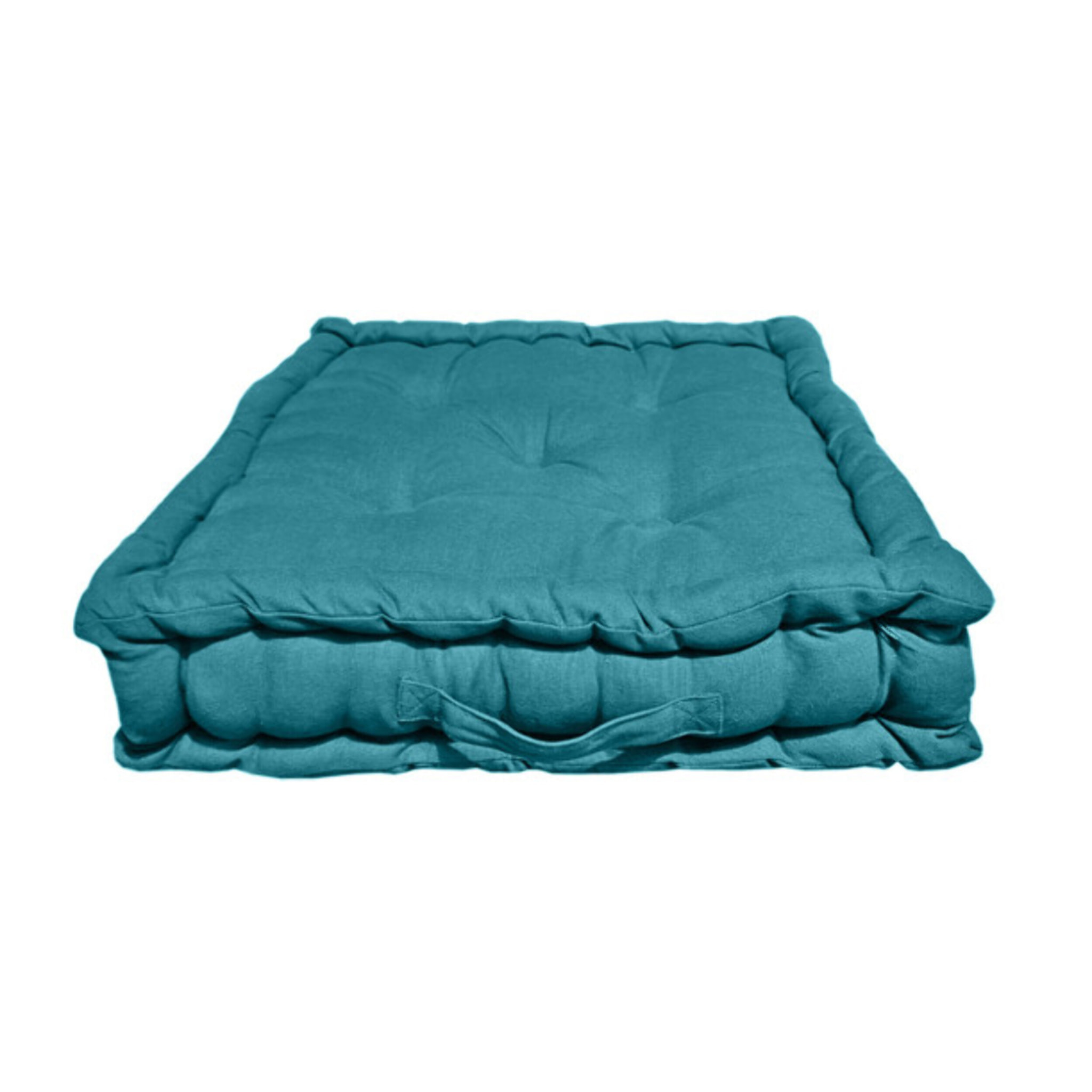 Coussin de sol 50 x 50 cm capitonné et matelassé en coton - KALA