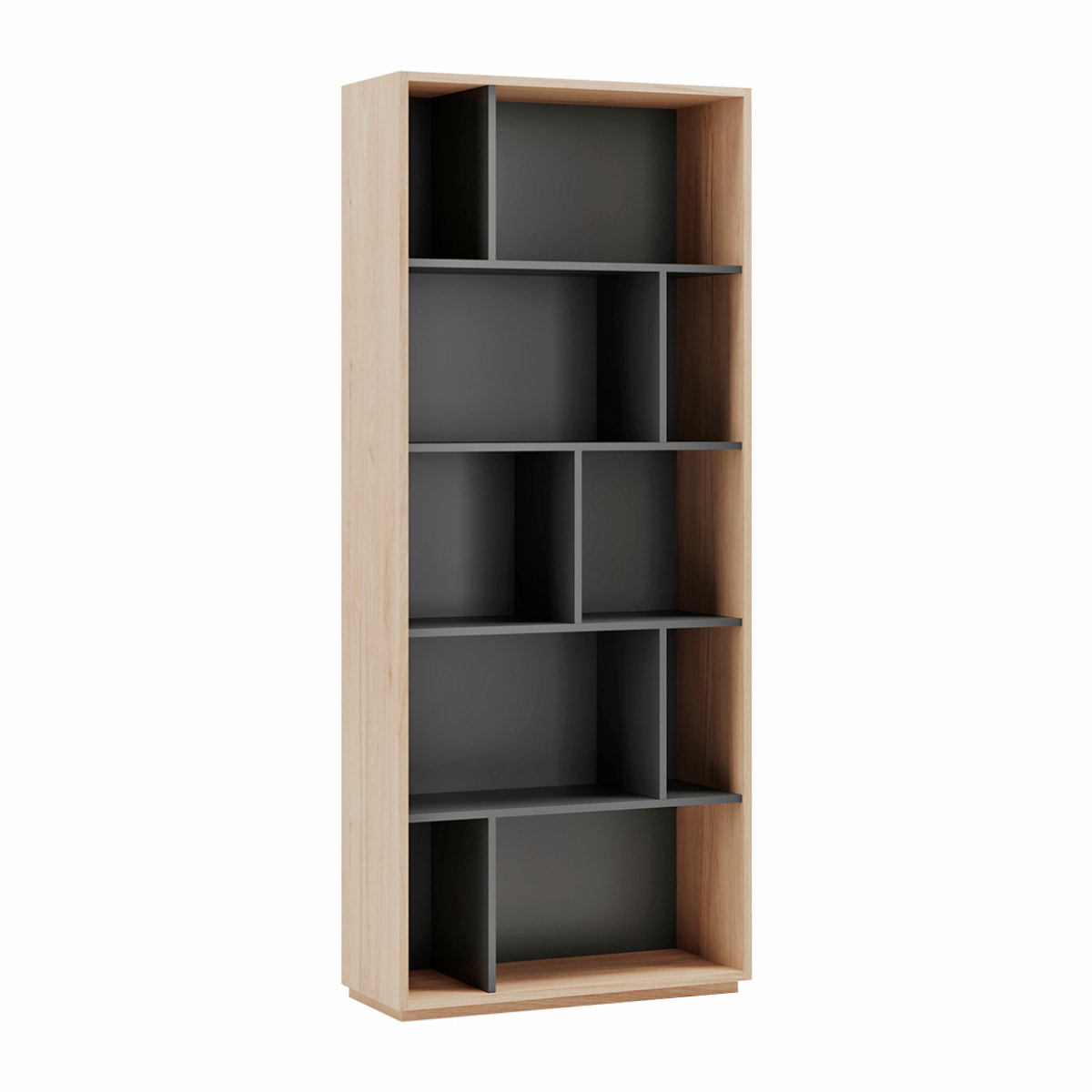 Estantería librería Nack melamina roble-grafito 191x80x32 cm