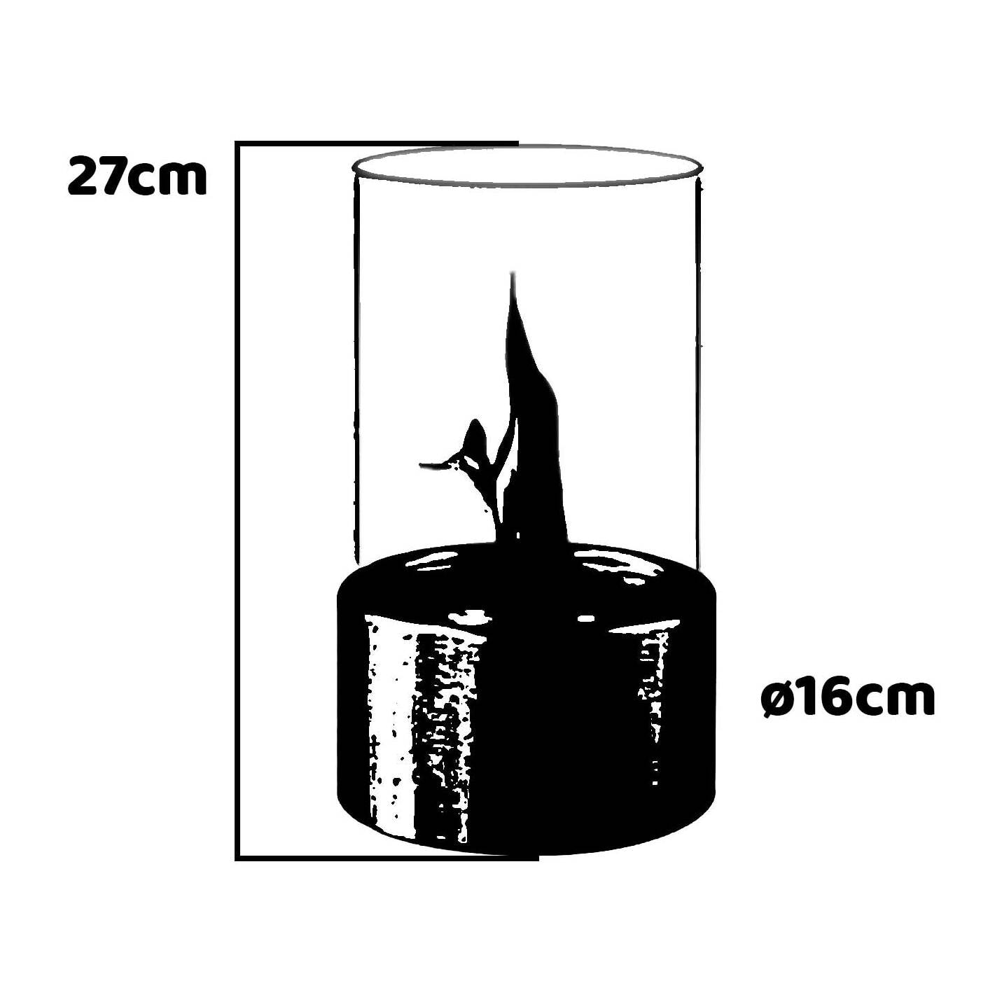 Marsiglia - Camino a bioetanolo da tavolo per interni ed esterni Ø16 x H27 cm, colore bronzo