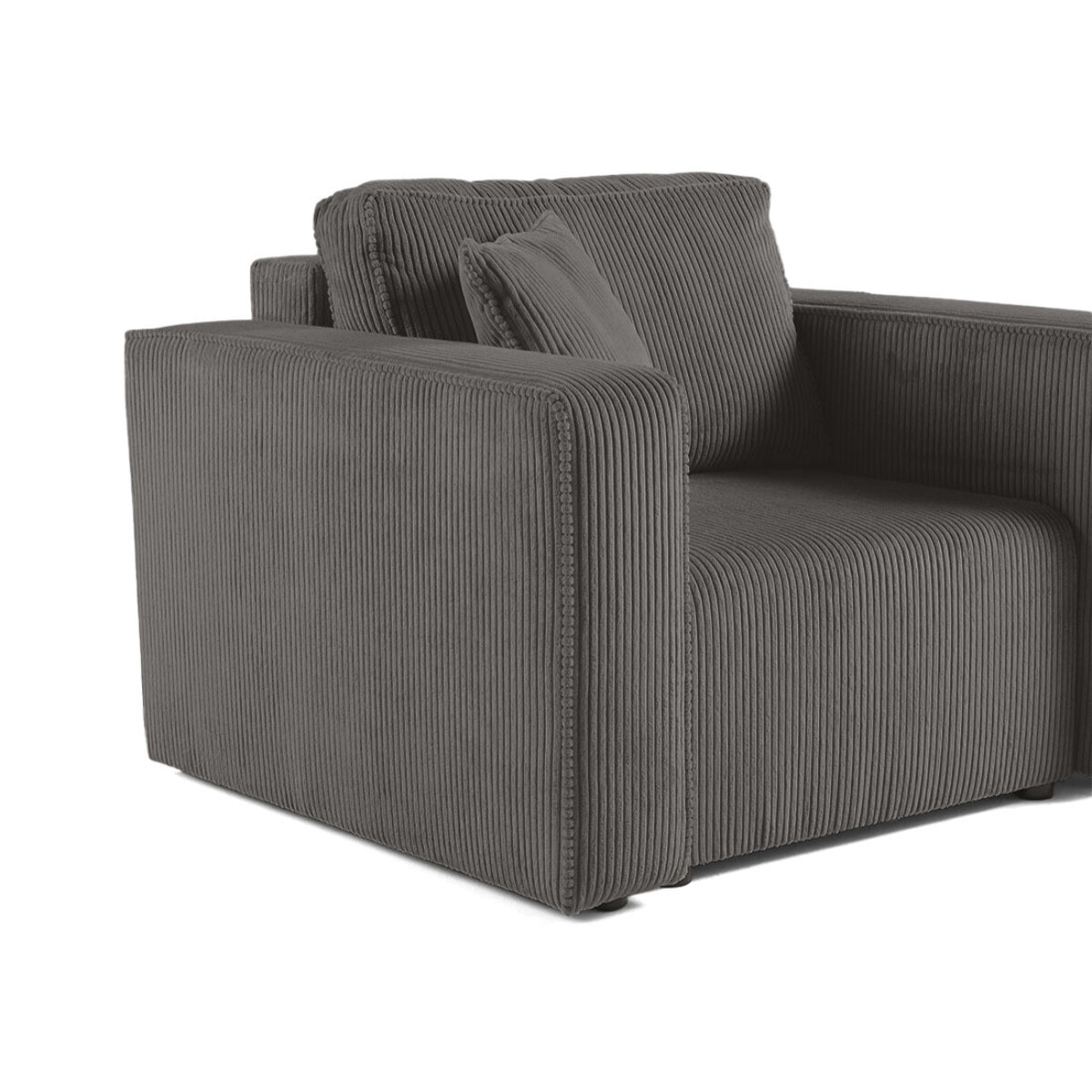 Topaze - fauteuil - en velours côtelé - Gris
