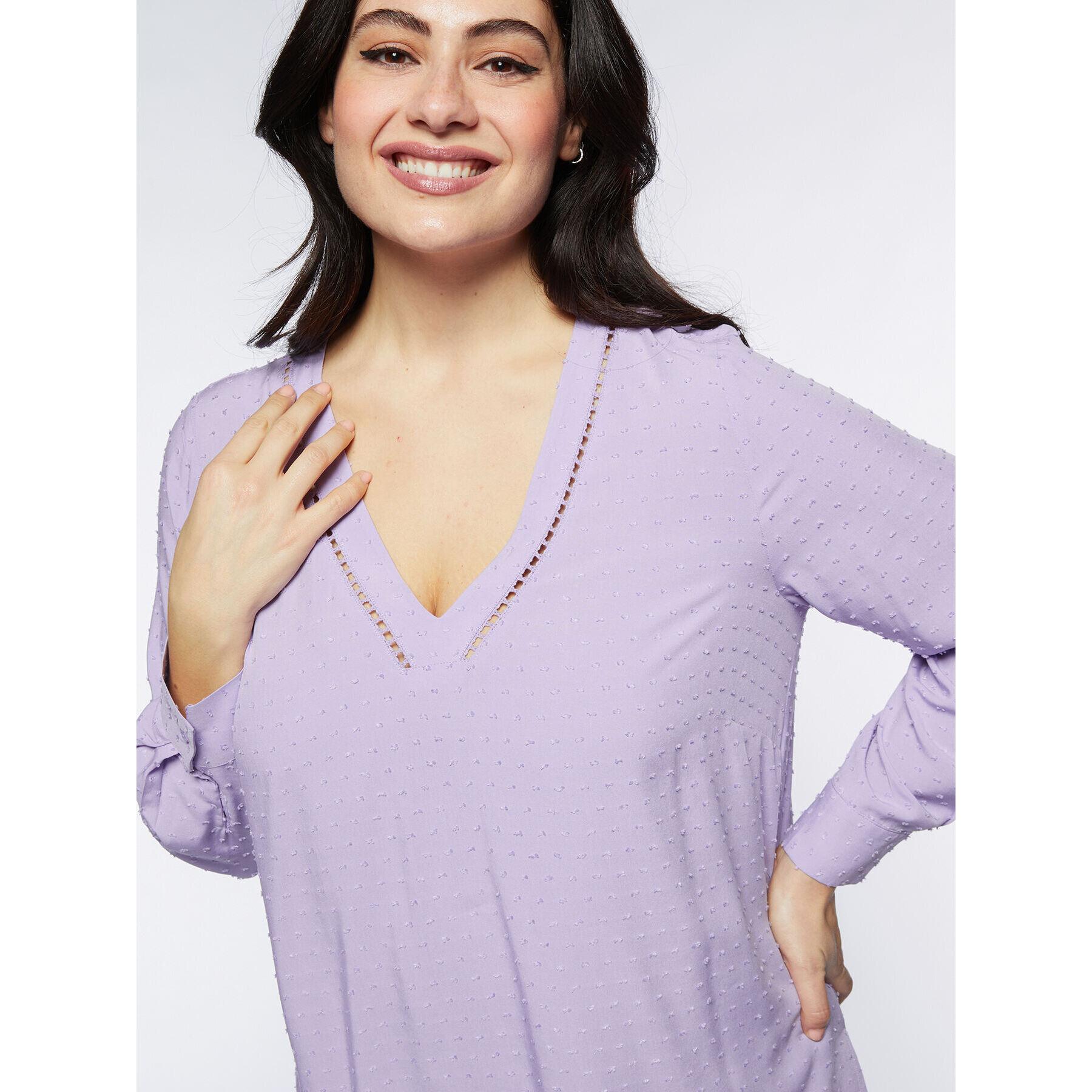 Fiorella Rubino - Blusa en plumeti de viscosa ECOVERO™ - Violeta