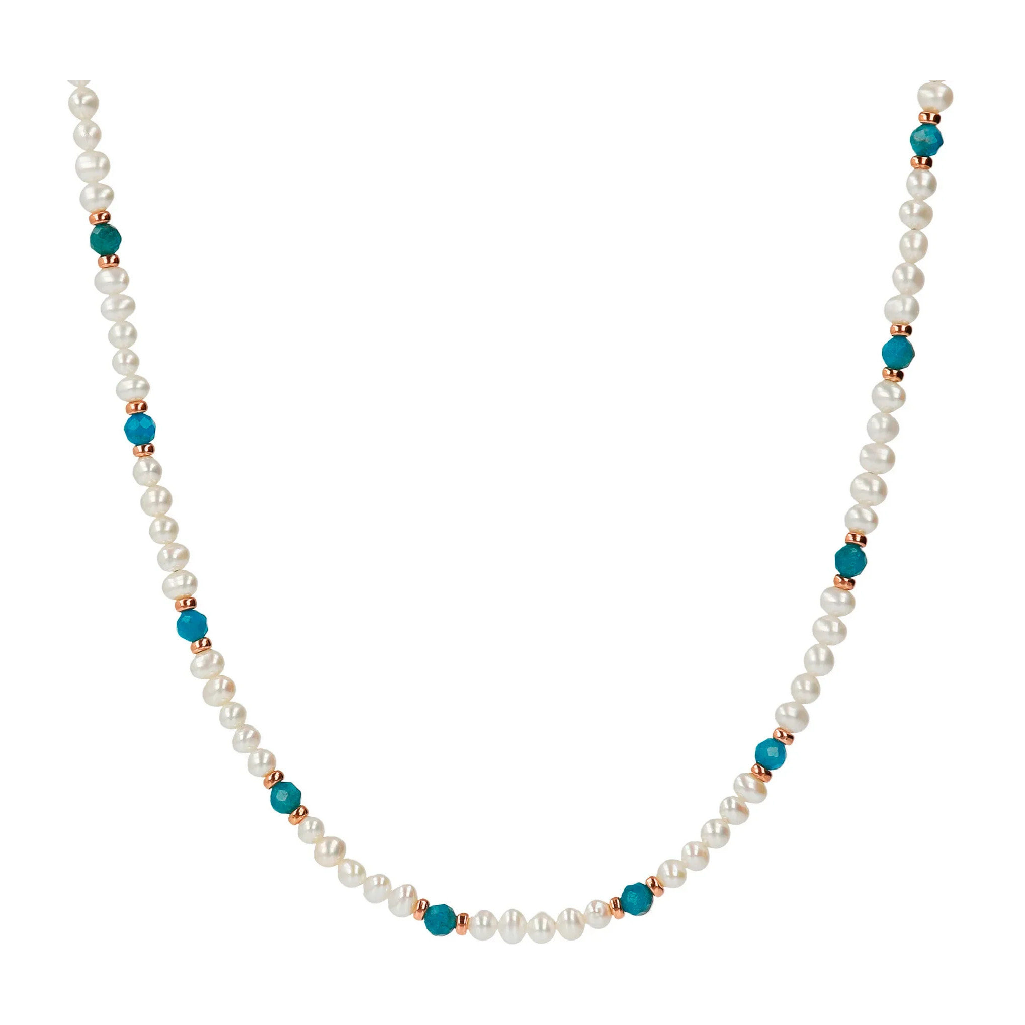 Collana Girocollo con Ametista Viola e Perle d'Acqua Dolce Ø 4/5 mm