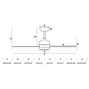 NUU L LED Ventilador de techo blanco
