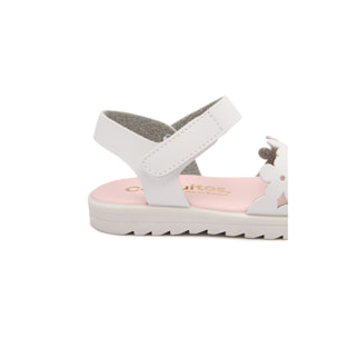 Sandalias de Niña con Diseño de Flor en Blanco